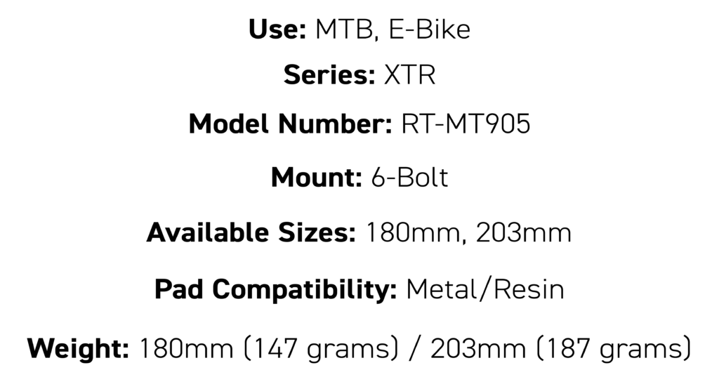 Shimano XTR MT905 6-Bolt Disc Brake Rotors